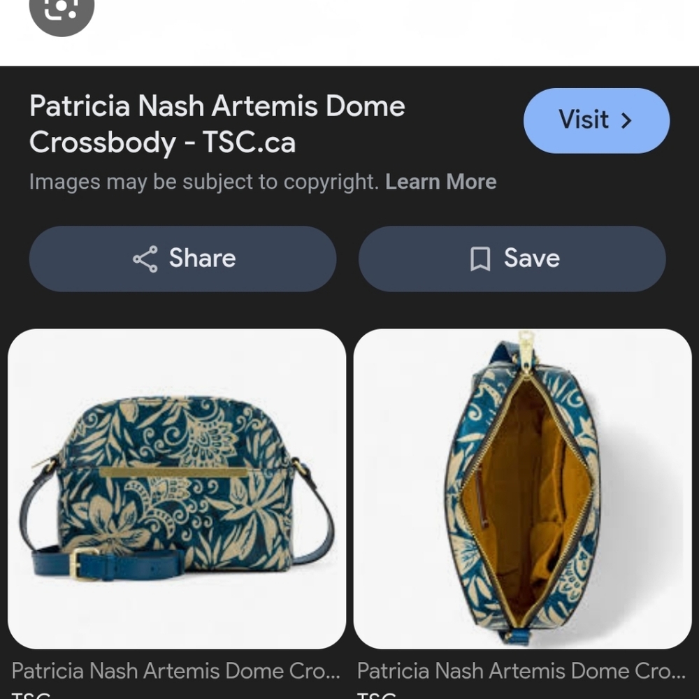Patricia Nash Artemis Dome Leather Crossbody Bag Greek Floral - Picture 2 of 9